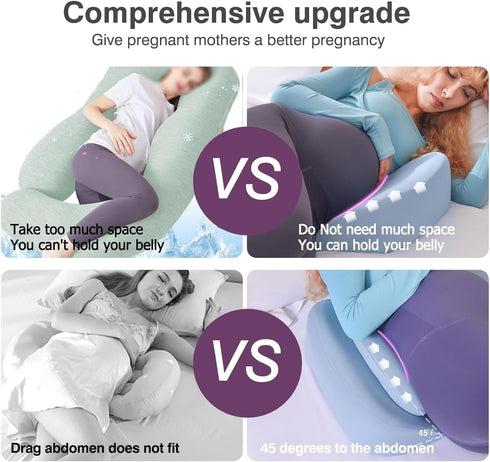 Pregnancy Pillows for Sleeping, Upgraded Memory Foam Maternity Pillow, Pregnancy Wedge Pillow for Pregnant Women