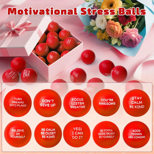 100PCS SHQDD Motivational Stress Balls for Adults and Kids - Stress Balls Bulk Soft Sponge Squeeze Toys