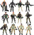 12 Pack US Military Toy Soldiers Playset - Realistic Action Figures with Combat Accessories for Kids