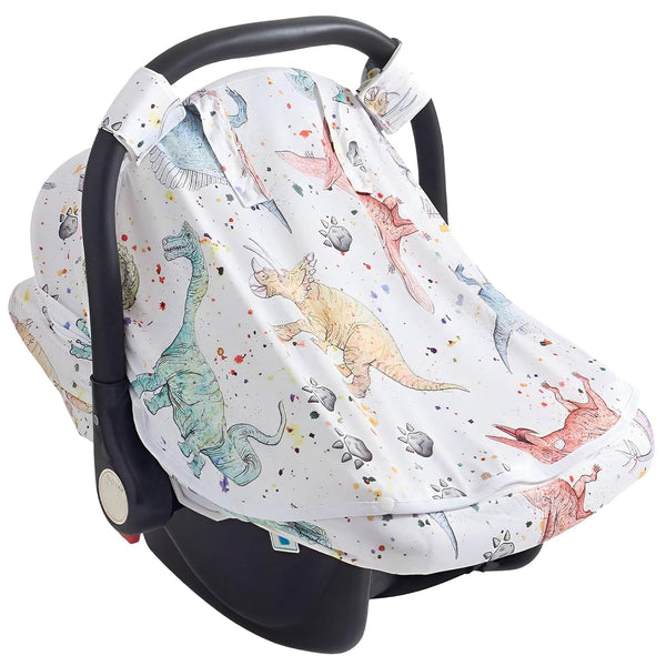 ZJMCAJY Baby Car Seat Cover, Infant Carrier Canopy for Boys Girls with Two