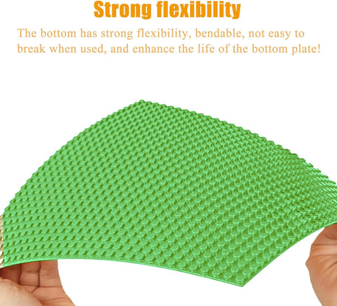 8 Pack Peel and Stick Baseplates, Stickers Baseplates, Compatible with All Major Brands - 10 inch x 10 inch (8 Green) by JNZong