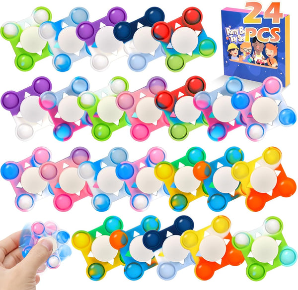 ASPULU 24 PCS Pop Fidget Spinners - Colorful Party Favors for Kids -