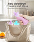 Jelly Ruru 8 Pack 5OZ Silicone Reusable Baby Food Pouches with Straws, Leakproof Refillable Squeeze Pouches