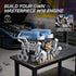 Sikewettx W16 V8 751 W16 Sets 8-14, Engine Building Kit (Twin Design), PCS to Build Your Own Engine Model Kit for Kids