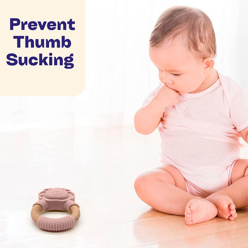 PREMIUM Baby Teething Toys, Silicone Teether for Pain Relief, Cooling Gum Chew Toy, BPA Free, Lion