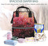 QSMJKLD Backpack Mommy Daypack Burning bush with red berries Diaper Bag with Changing Pad, Pacifier Holder
