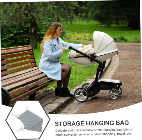 FAVOMOTO Bed Organizer Cotton Storage Bag with Double Slots for Efficient Diaper and Bottle Storage Portable Hanging