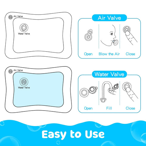 Inflatable Tummy Time Water Mat - Baby Play Mat for Infants and Toddlers 3 to 12 Months - Developmental Toy
