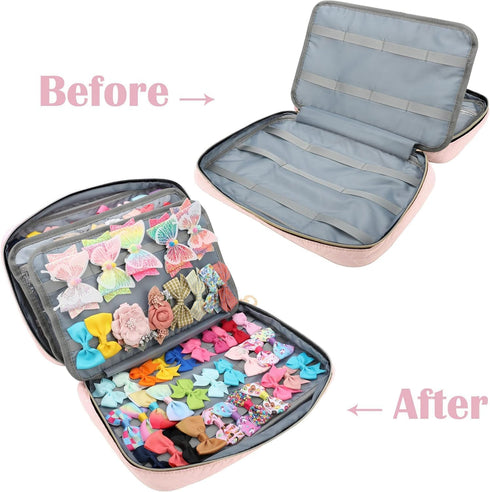 Micom Hair Accessories Storage Bag For Baby Girls, Hair Bow Organizer, Multifunctional Hair Accessories Storage