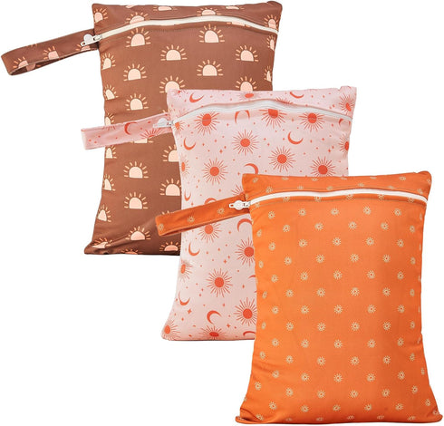 Happy Flute 3 Set Wet Bag Storage Bag Waterproof Washable Travel Bags, Beach, Pool,