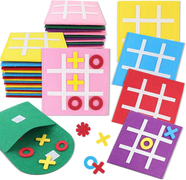 Kids Party Games: Tic Tac Toe Board Game - Party Favors for Birthday Christmas Family Night, Bulk Pack of 12