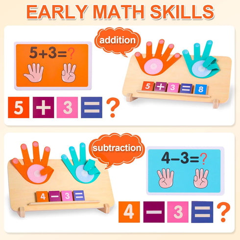 BSADIY 3-5 3-5 Counting Montessori Toys for Year Old, Educational Math Manipulatives Learning Toys for Toddlers Years