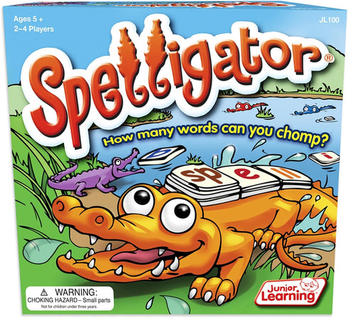 Junior Learning Spelligator Word Building Game, 75 Letter Tiles, Ages 5-9, Phonemic Awareness