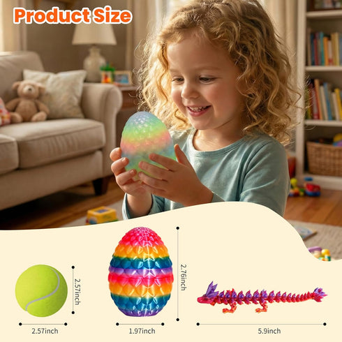 TANXMIC 24 3D PCS Printed Dragon Eggs with Dragon Inside, Prefilled Easter Dragon Egg for Basket Stuffers, Mystery
