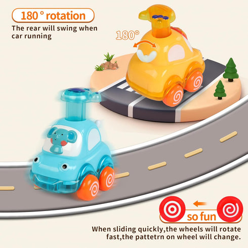 Amy&Benton Animal Car Baby Toys for 1-2 Year Old Boy, First Birthday Gifts for Toddler