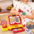 FS Pretend Play Cash Register Toy - True Barcode Scanner & Calculator, Supermarket Cashier for Kids