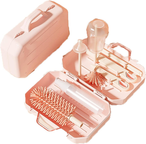 PandaEar Portable Bottle Brush Set with Case, Baby Travel Essential-6 in 1
