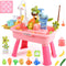 AZTWMYS Upgraded Toddler Sand Water Table Toy with Electric Water Pump, Kids Sand