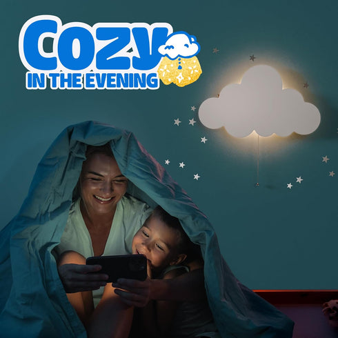 Tip perk Floating Cloud Wall Lamp for Baby Nursery | Cute Floating Cloud Lamp for Kids Bedroom | Battery-Operated