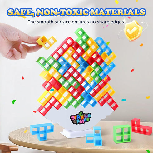 Generic 64 2 Pcs Stack Game for Adult & Kids, Balance Stacking Blocks Game for Players+ Family Games, Parties, Travel