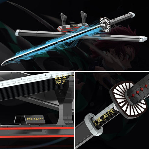 Demon Slayer Sword, 39.3in Tanjirou Sword Building Set with Scabbard and Stand, 759 Pieces