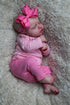 Pinky Reborn Baby Dolls Girl, 20 Inch Soft Weighted Body with Pink Clothes and Headwear
