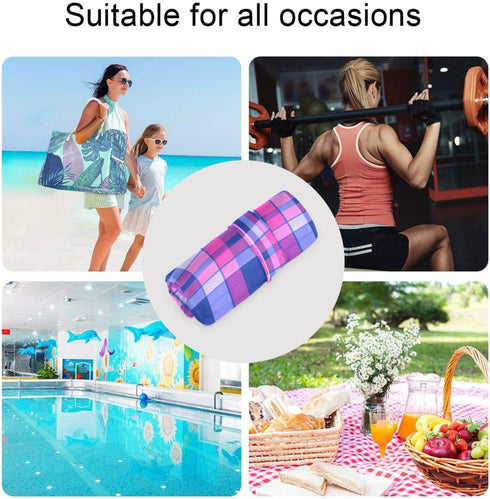 Haskirky 2 Blue Purple Bold Plaid Pcs Cloth Diaper Wet Dry Bags,Waterproof and Washable Bag for Travel Reusable Wet Bag