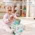 Fun Baby Tissue Box with Mirror, Soft Montessori Toy with Crinkle Paper & Fabric Tissues for Newborns 6-12+ Months