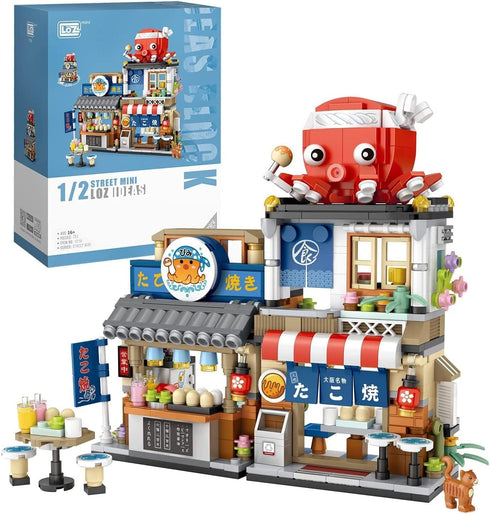 Japanese Street View Building Kits, 722 PCS Modular House Building Set, Mini DIY Model Set for Adults and Teens.