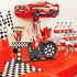OSNIE Race Car Two Letter Sign Wooden Table Centerpiece, Let’s Go Racing Checkered Theme 2nd Party Supplies Decoration