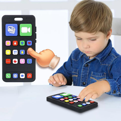 SLUQQHDU 0-6 6-12 Months,2 Pack 6-12-18 Baby Silicone Teething Toys for Babies Months,Phone and Remote Teether Toys