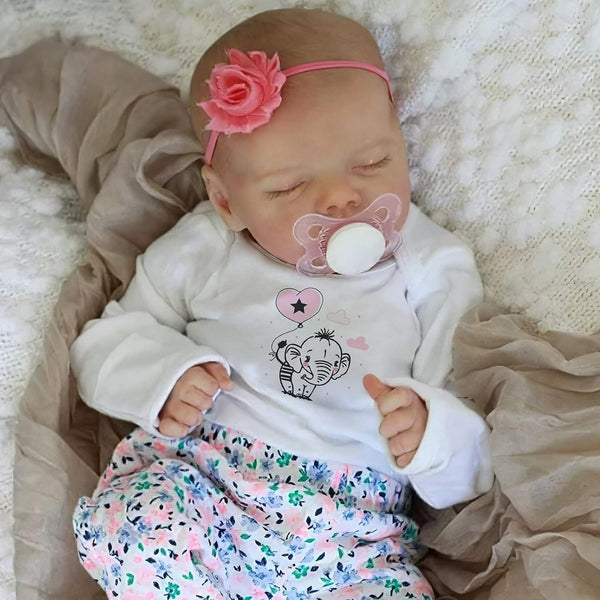 JIZHI Lifelike Reborn Baby Dolls - 17-Inch Soft Body Realistic-Newborn Dolls with Feeding Kit Gift Box