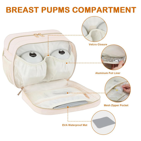 Pack, PIIOSER Breastmilk Cooler Travel Bag with Ice Compatible with Wearable Breast Pumps & Accessories - Breastfeeding