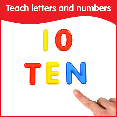 edxeducation Transparent Letters and Numbers Mini Jar, Colorful Plastic Light Box Accessory for Sensory Play