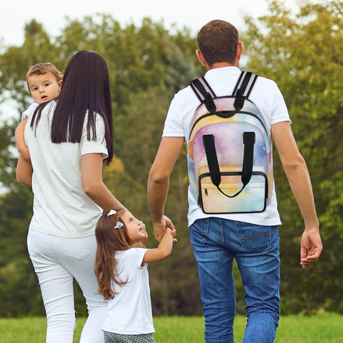 Shoblo Backpack Color Tie Dye Diaper Bag for Travel, Waterproof Diaper Bag with Insulated Bottle Pockets & USB Port