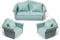 Dollhouse Couch Miniature Furniture Sofa with Pillows for Living Room Desktop Decoration