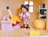Tender Leaf Toys - Ayana and Her Cat - Wooden Miniatures Flexible Doll, Multicultural Action Figure for Dollhouse,