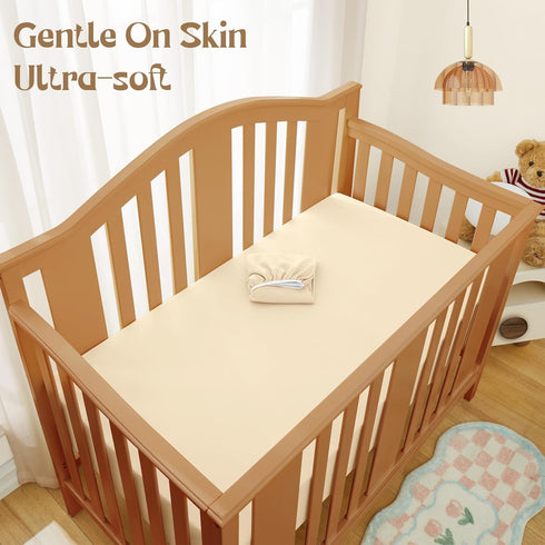 1 52"x28") SiinvdaBZX Pcs Baby Fitted Crib Sheets for Boys Girls, Soft Viscose Derived from Bamboo Crib Sheet Crib