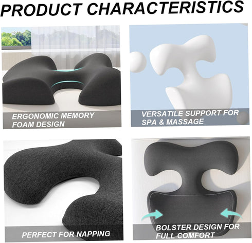 Monetais Breast Pillow, Ergonomic Memory Foam Chest Pillow, Prone for Napping, Breast Support Bolster SPA Beauty Salon