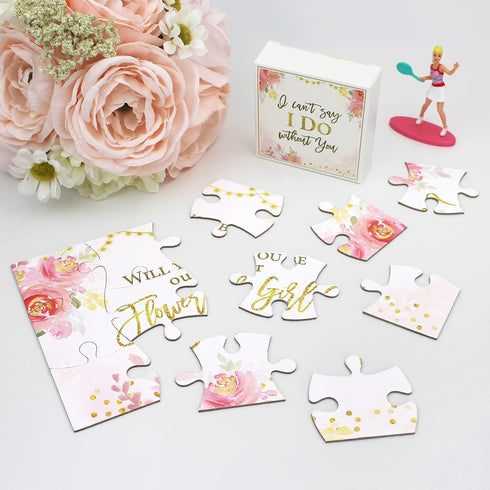 Lillian Rose Gift - Will You be Our Flower Girl Puzzle, One Size, Pink