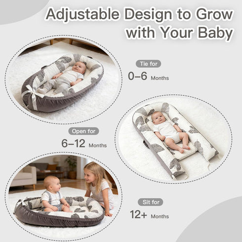 Meindoovm Infant Support Cushion | Organic Cotton Infant Support Cushion | Reversible, Adjustable & Portable Floor
