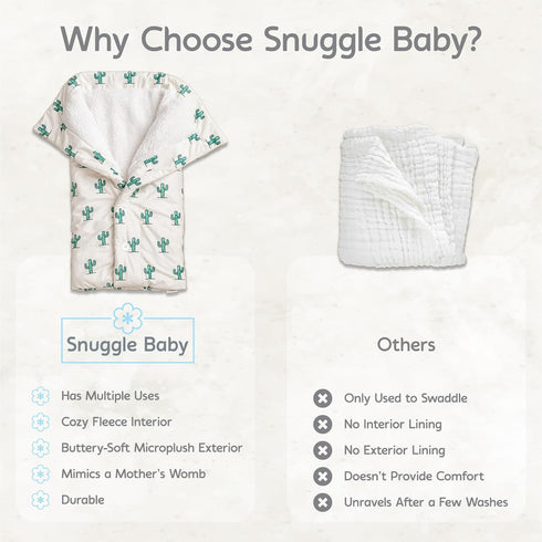 The Swaddle Blanket - Green Cactus Sleep Swaddle for Baby Boy & Girl, Infant Sleep Sack 0-3 Months