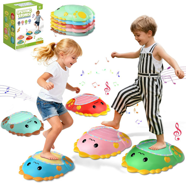 Toys Stepping Stones for Kids Toddler: 5Pcs Upgraded Light up & Music