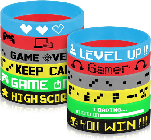 TUPARKA 36 Pcs Video Game Silicone Wristbands for Birthday Party Baby Shower Party Favors, 6 Styles
