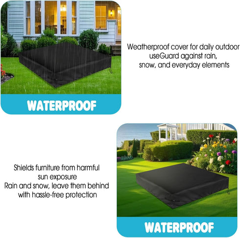Cover,500D 50" 40" Sand Box Waterproof Sandbox Cover,Heavy Duty Outdoor Cover Fits L x W Sand Box with Lid,Wooden