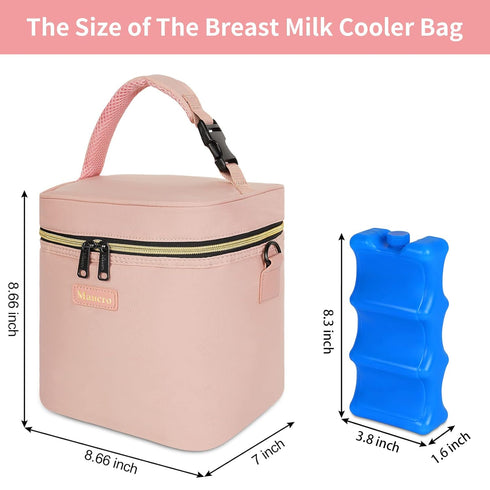 6 9 Pack Mancro Breastmilk Cooler Bag Fits Bottles Up to Ounce, Insulated Baby Bottle Bag Comes with ice and Shoulder