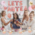 JOPARY Tea Party Decorations with LET'S PAR TEA Aluminum Foil Balloons, Floral Hanging Decorations for Party Decor