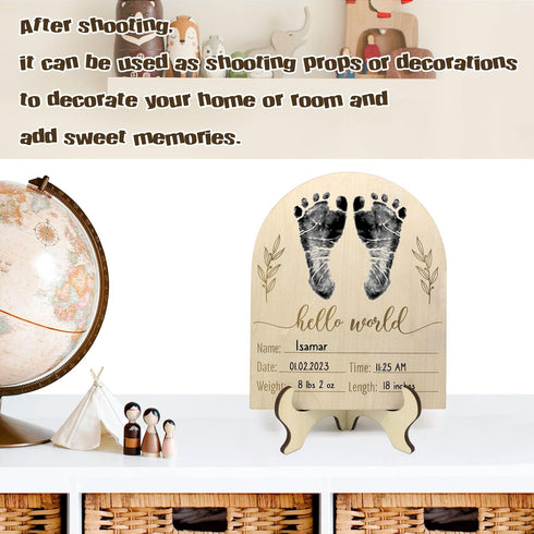 Mayyi 01) Newborn Birth Announcement Sign,Personalized Baby AnnouncementCustom Engraved Wooden Baby Name SignNewborn