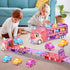 Zlreswer 3 4 5 6 7 3+ Car Toys for Year Old Toddler Girl, Toys Truck & Foldable Race Track Car Toys with Light & Sound