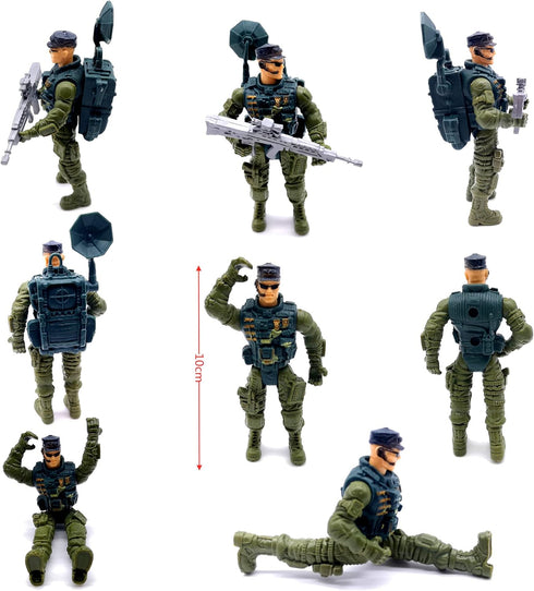 Guaishou 8 Pack Playset Action Figures Army Men Soldiers Toys Military Toy Realistic Accessories